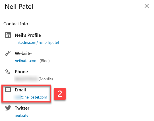 Finding someone's email on LinkedIn's contact info part2