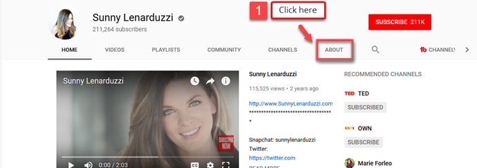 How to find someone's email on YouTube