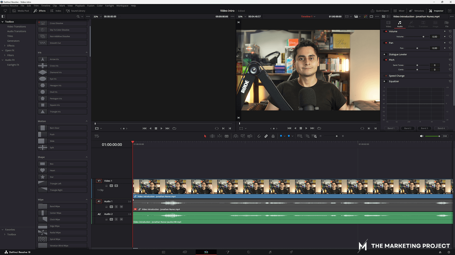 Image shows DaVinci Resolve's timeline